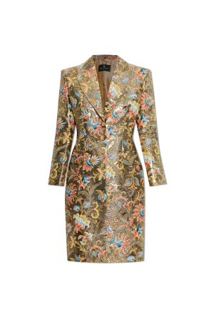 Coat with sewn-in shoulder pads