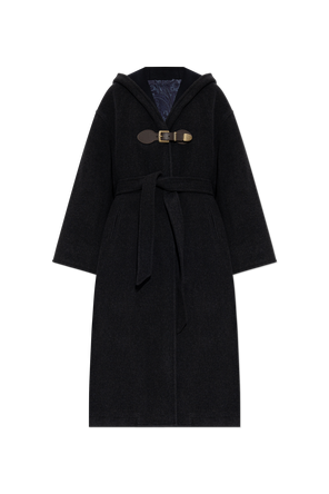 Wool coat with hood