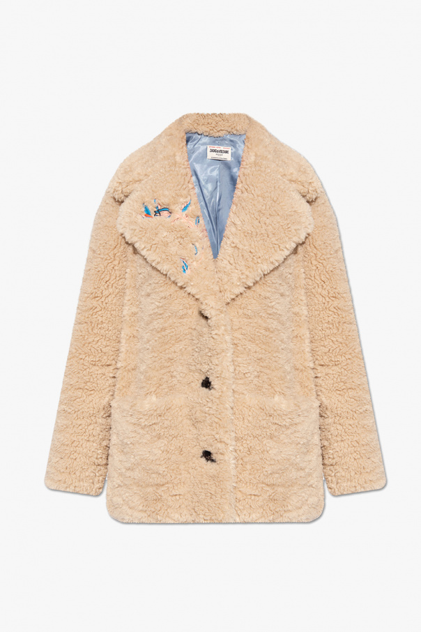 Polo Ralph Lauren check-print linen shirt ‘Laure’ faux-fur jacket
