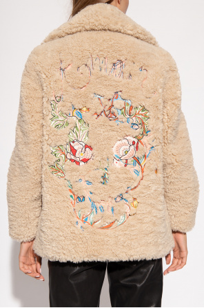Polo Ralph Lauren check-print linen shirt ‘Laure’ faux-fur jacket