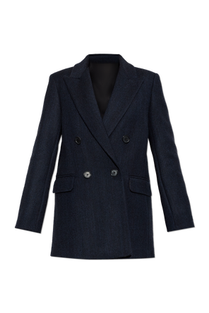 Open lapel wool coat