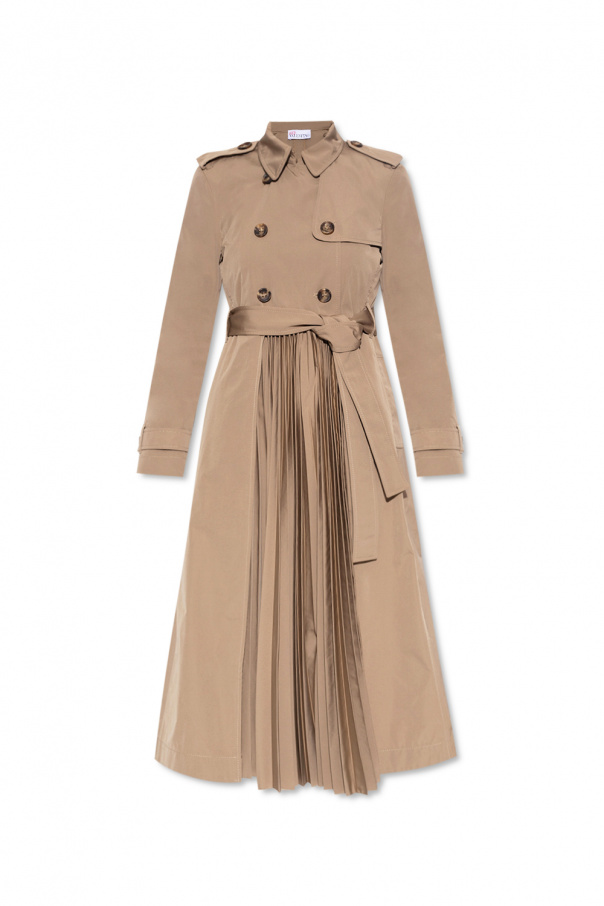 Red main valentino Pleated trench coat