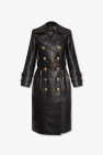 Balmain BLACK Leather trench coat