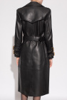 Balmain BLACK Leather trench coat