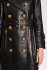 Balmain BLACK Leather trench coat