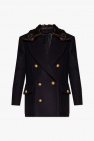 Balmain NAVY BLUE Wool oversize coat