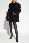 Balmain NAVY BLUE Wool oversize coat