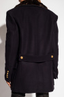 Balmain NAVY BLUE Wool oversize coat