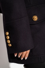Balmain NAVY BLUE Wool oversize coat
