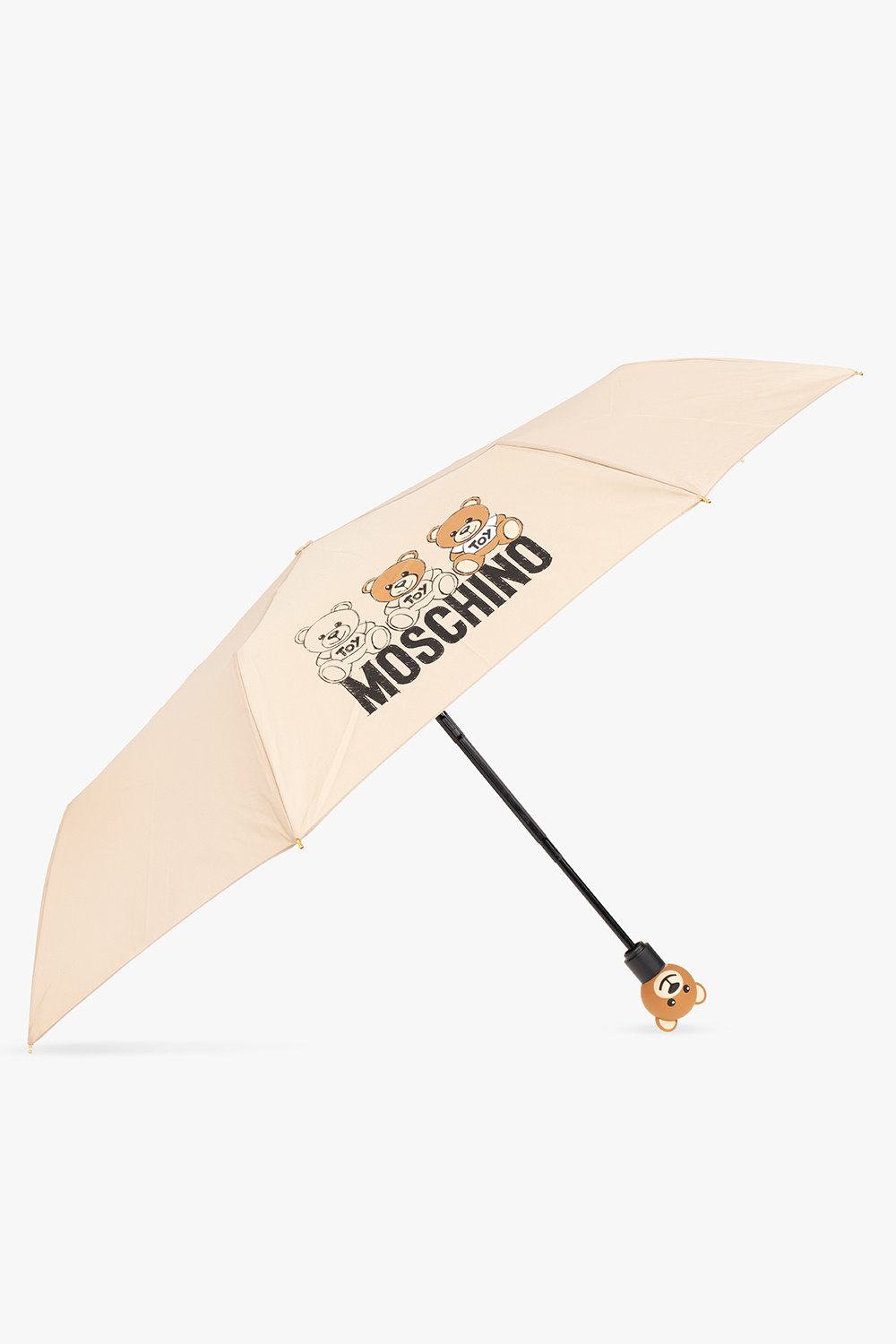 Moschino beige Folding umbrella with decorative handle