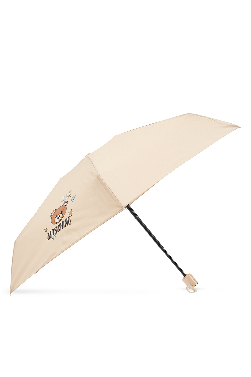 Moschino logo-print compact umbrella - Grey