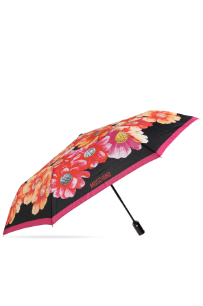 Folding umbrella with floral motif