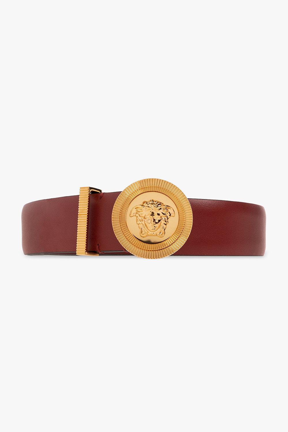 Burgundy Leather belt Versace - IetpShops Australia