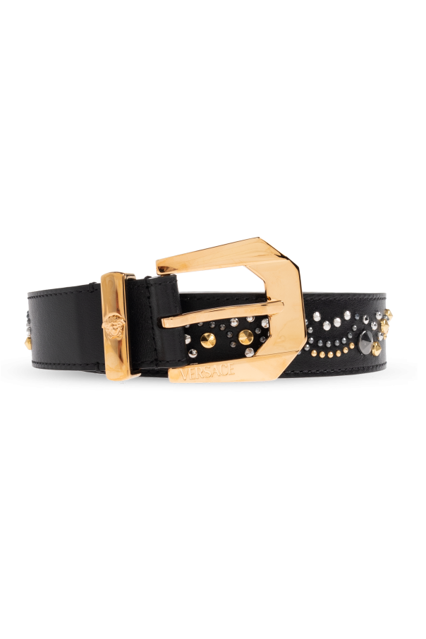 Leather belt with appliqués od Versace