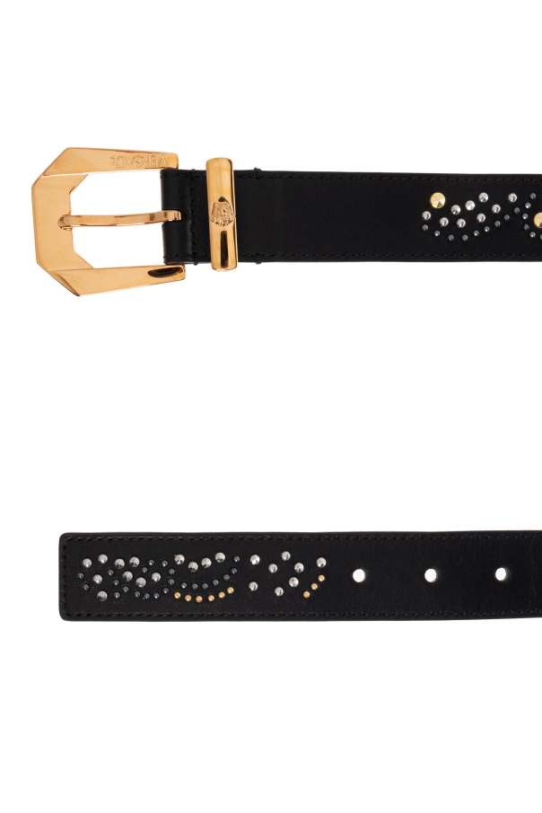 Versace Cinturón de cuero con aplicaciones