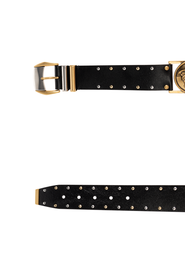 Versace Cinturón de cuero con tachuelas