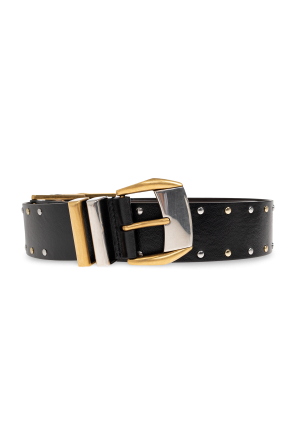 Leather belt with studs