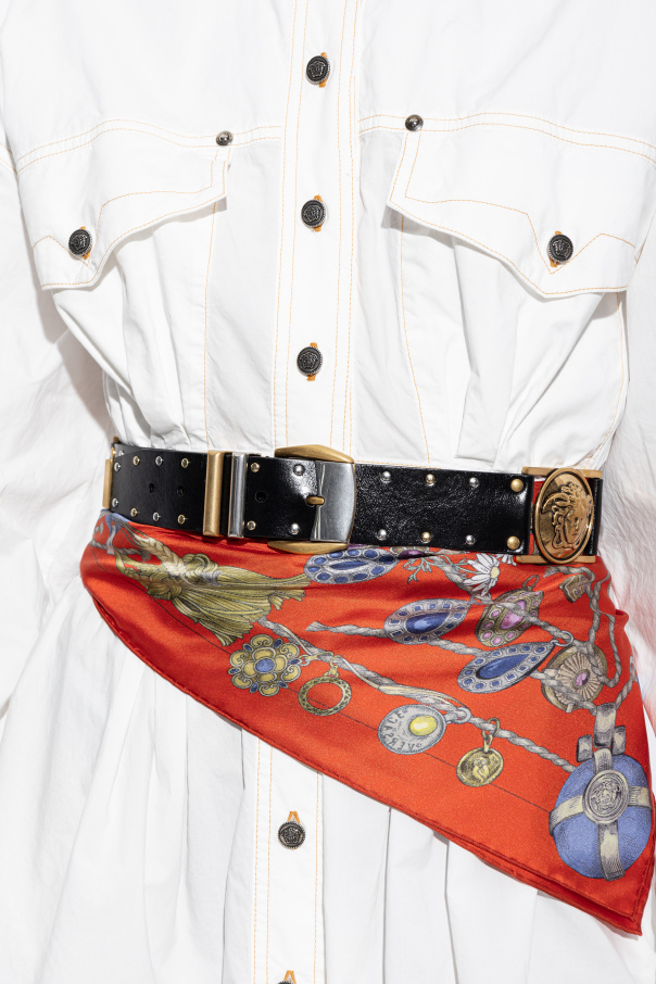 Versace Leather belt with studs