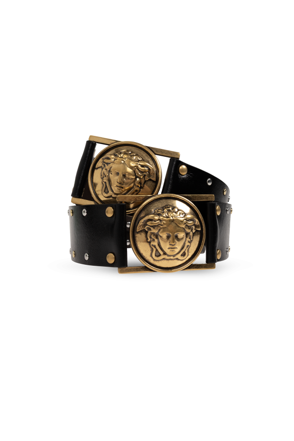 Versace Leather belt with studs
