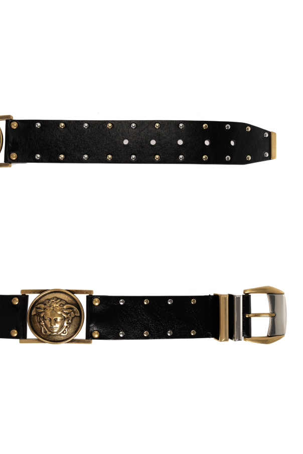 Versace Leather belt with studs