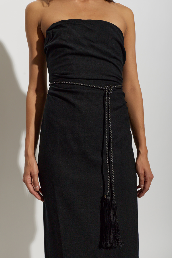 forte_forte Braided belt with shimmering crystals