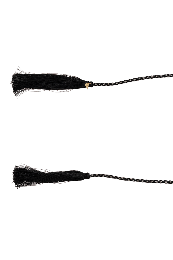 forte_forte Braided belt with shimmering crystals