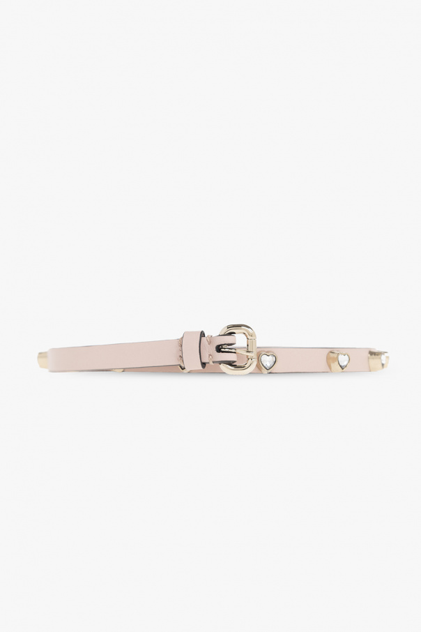 Red floral-print valentino Leather belt