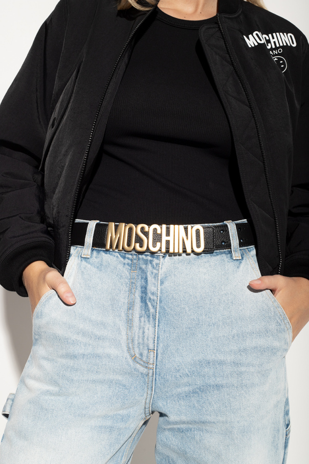 Moschino BLACK Belt with logo