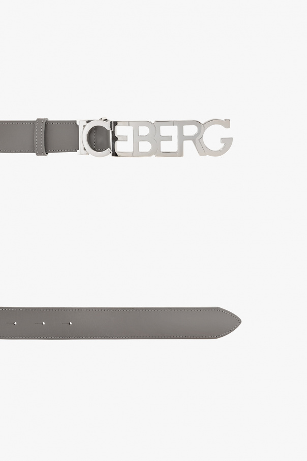 Iceberg Leather belt with logo