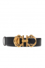 FERRAGAMO BLACK Leather belt with logo