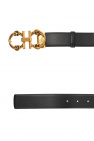 FERRAGAMO BLACK Leather belt with logo