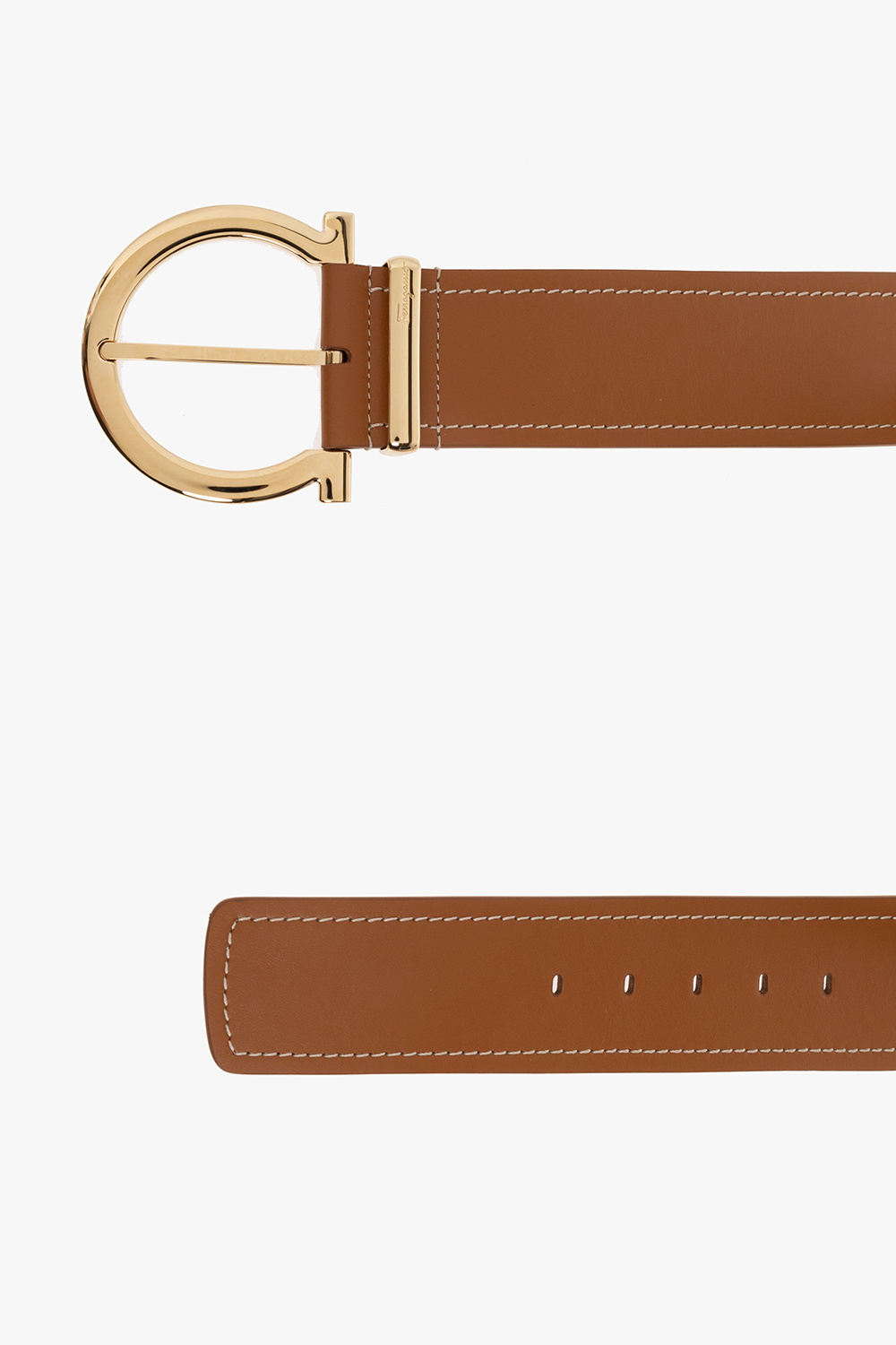 FERRAGAMO Leather belt with decorative buckle