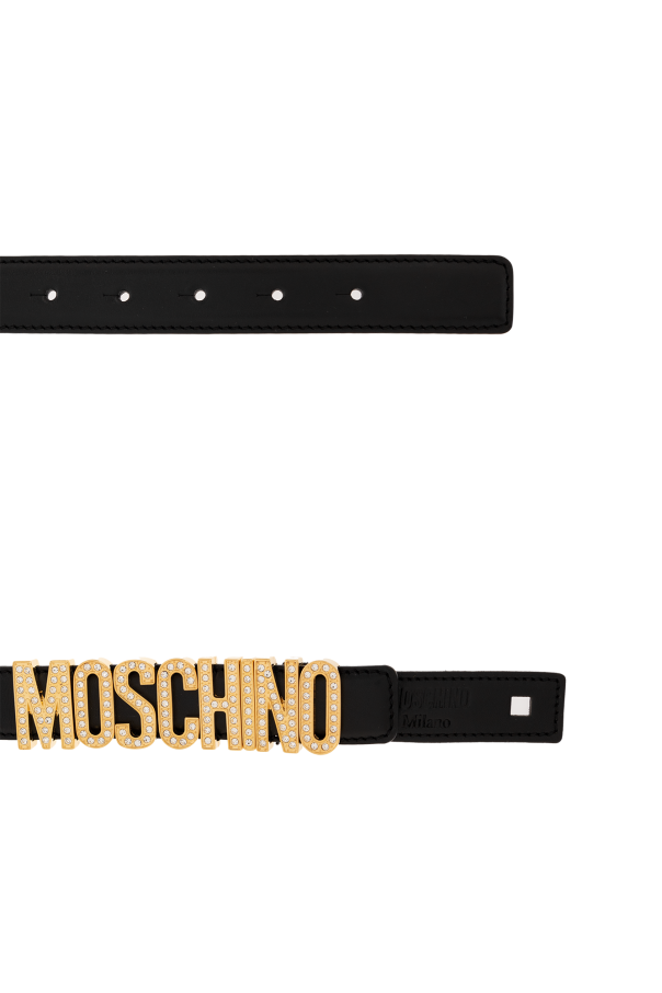 Moschino Leather belt with logo