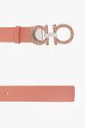 FERRAGAMO PINK Leather belt with logo