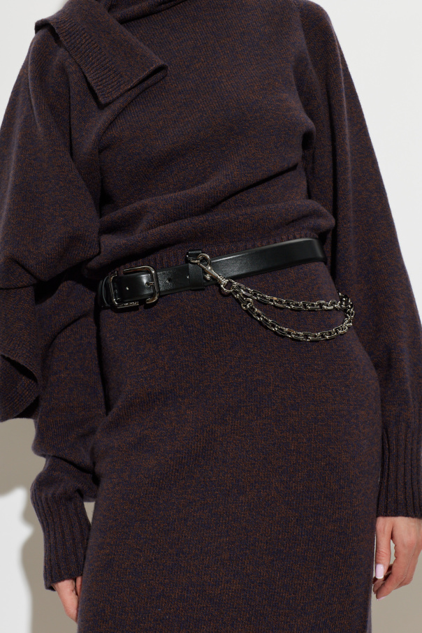 The Attico Leather belt with chain