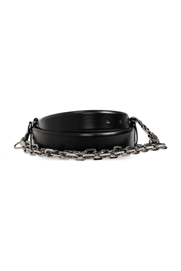 The Attico Leather belt with chain