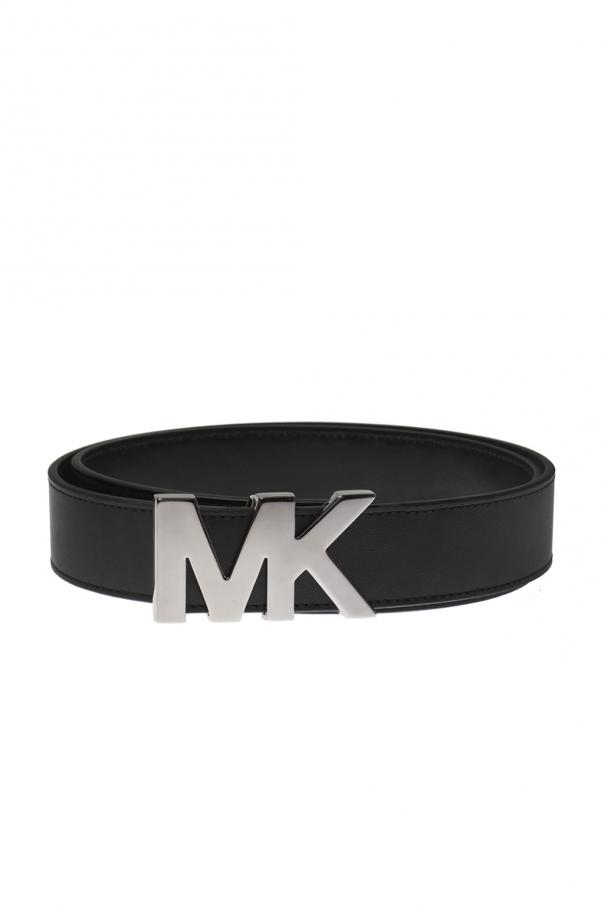 Black Leather belt with logo Michael Michael Kors - Vitkac France