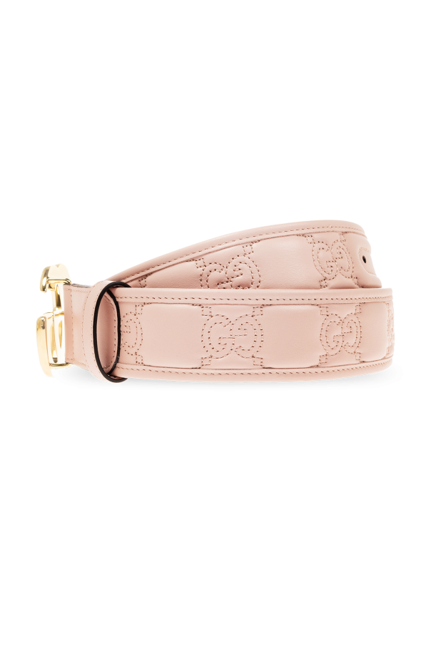 gucci blanco Quilted belt with logo