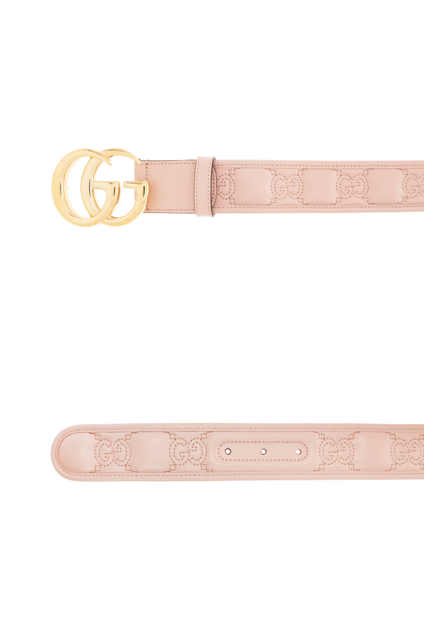 gucci blanco Quilted belt with logo