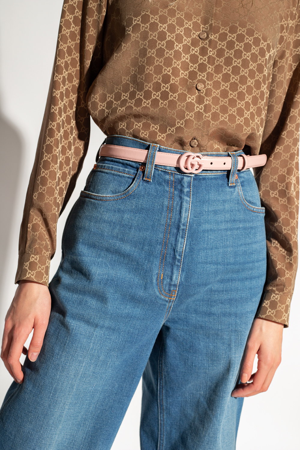 gucci ouroboros Leather belt