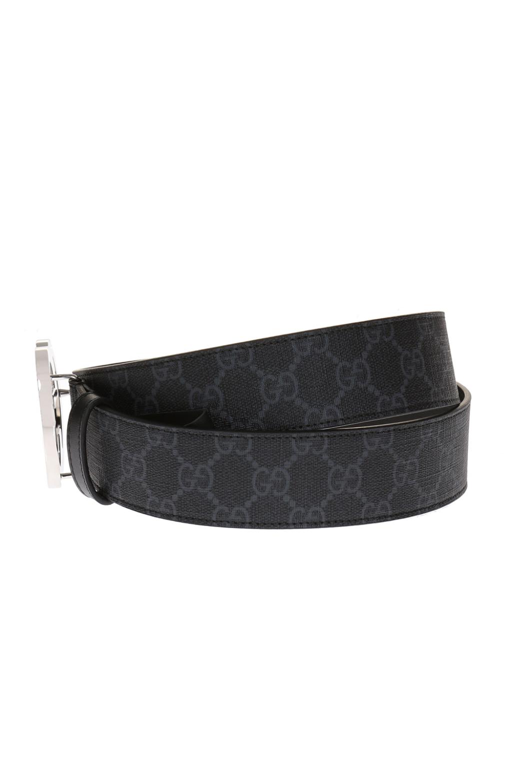 Gucci 4cm gg Supreme Canvas & Leather Belt in Black for Men