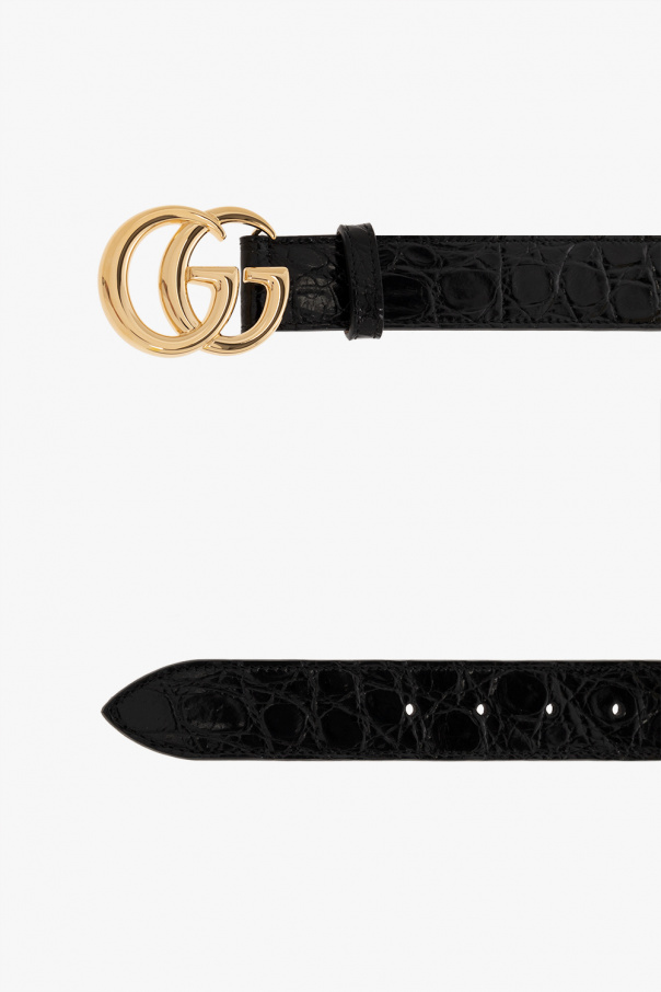 Gucci Pasek ‘GG Marmont’ ze skóry kajmana