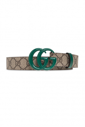Grey leather from GUCCI KIDS featuring silver-tone logo lettering