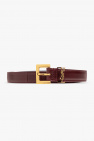 Saint Laurent BURGUNDY Leather belt with logo