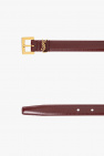 Saint Laurent BURGUNDY Leather belt with logo