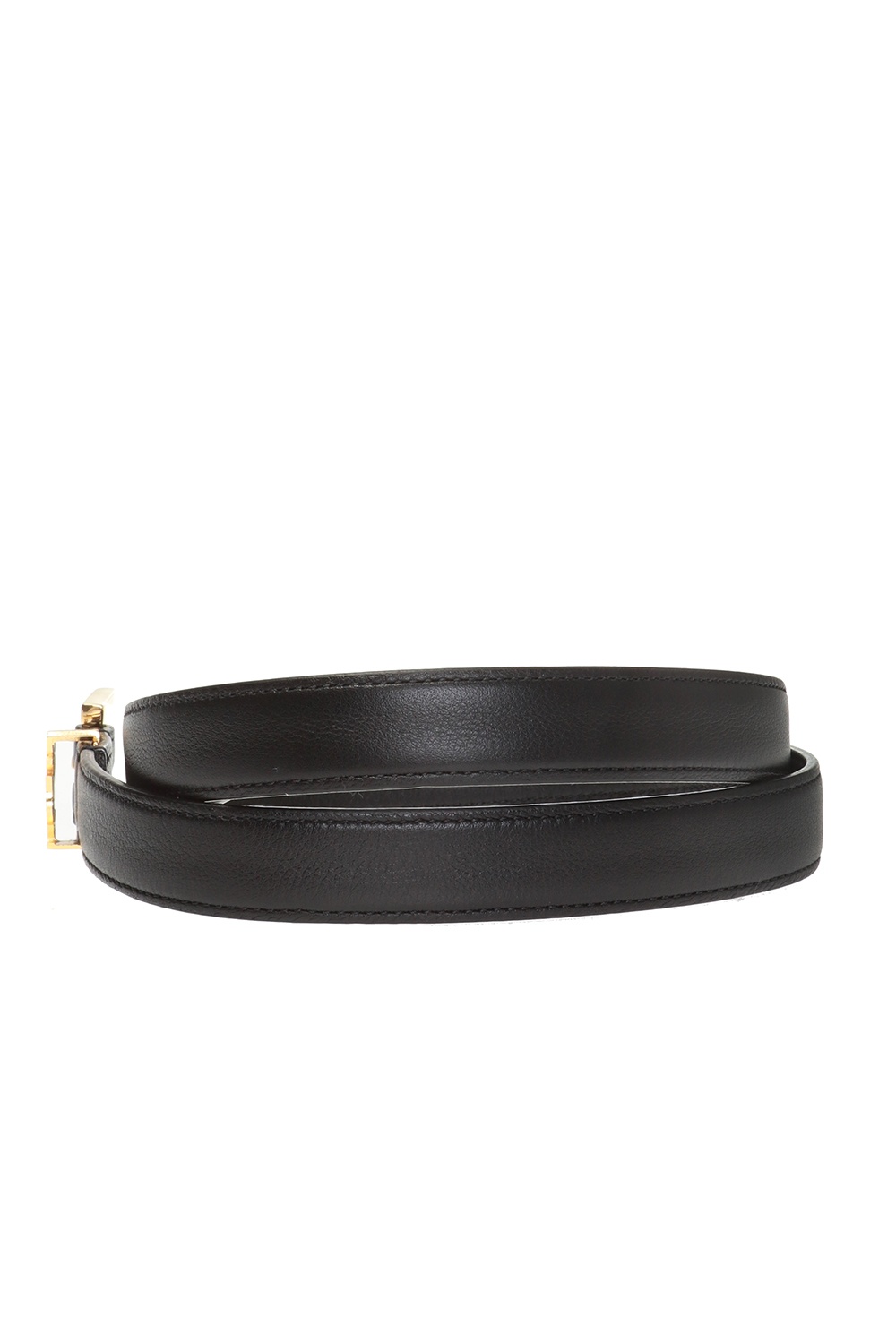 Saint Laurent - Black Python Vernis Washed Leather Belt