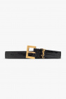 Saint Laurent BLACK Leather belt with logo