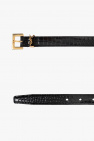 Saint Laurent BLACK Leather belt with logo