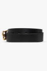 Balenciaga BLACK Leather belt with logo