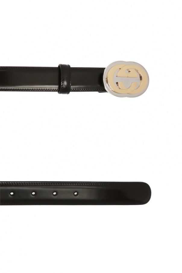 Gucci patch belt with logo